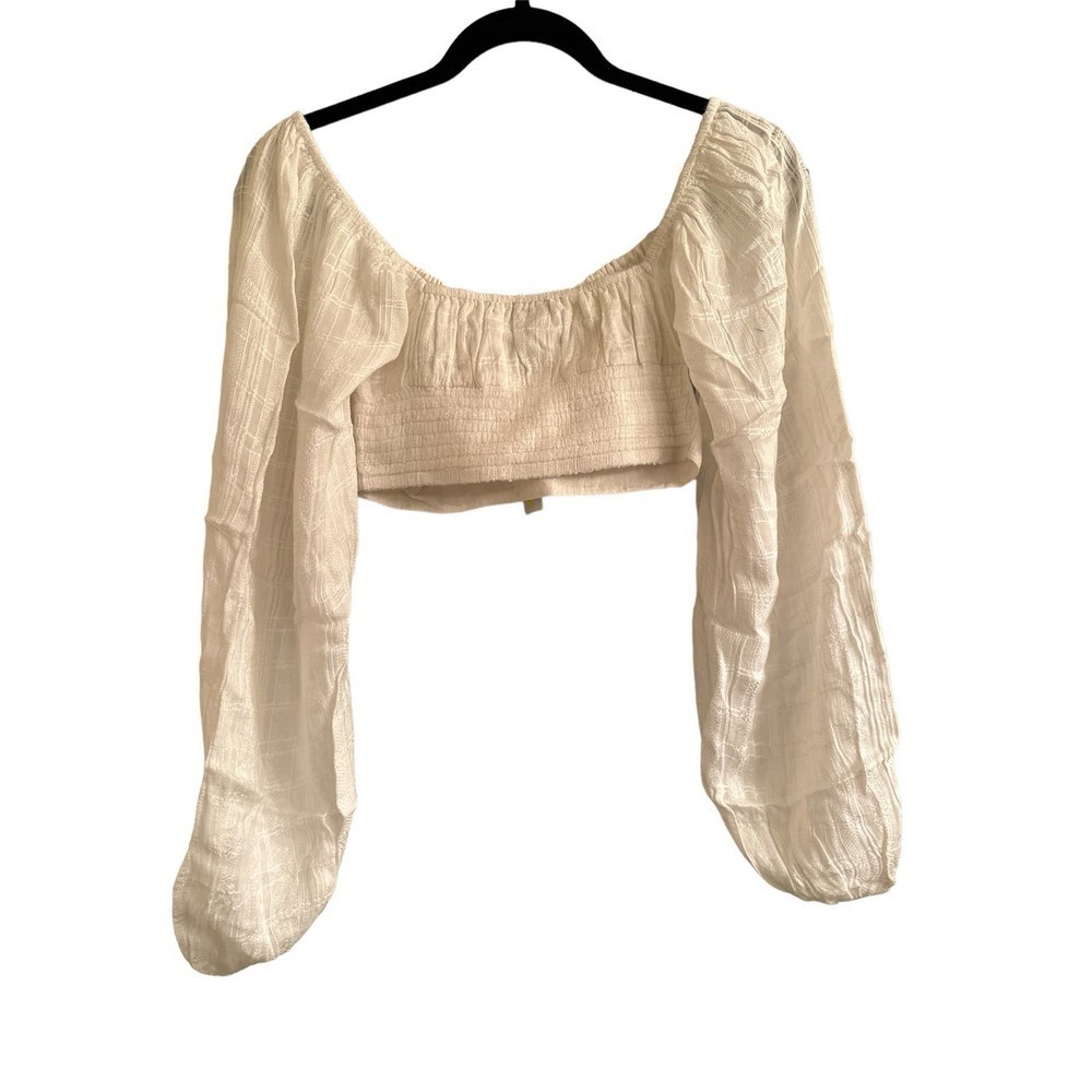 L*Space Daphne Cropped Boho Top in Cream Size S - Picture 6 of 8